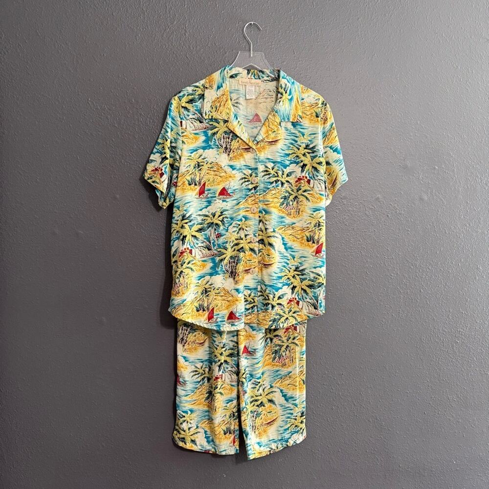 Sarah Bentley Vintage Hawaiian Two-Piece Lounge Set Size L